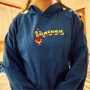 DR SEUSS THE GRINCH HOODED SWEATSHIRT NEW WITH TAGS BLUE